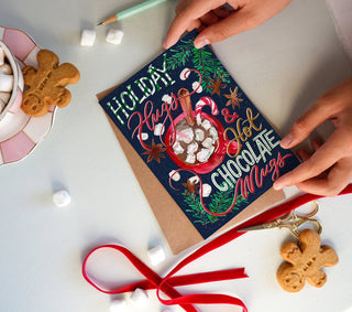 Holiday Hugs & Hot Chocolate Mugs Christmas Card from Jean Choe Art & Design - Other Baby