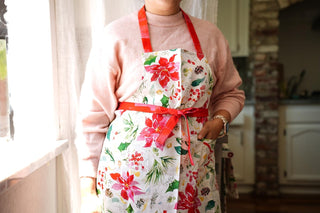 Holiday Poinsettia Apron with Pocket from Jean Choe Art & Design - Aprons