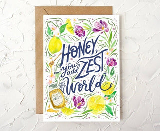 "Honey, You Add Zest to My World" Greeting Card from Jean Choe Art & Design - Other Baby
