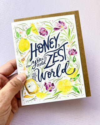 "Honey, You Add Zest to My World" Greeting Card from Jean Choe Art & Design - Other Baby