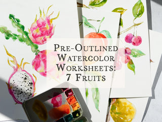 Individual Fruit Watercolor Pages: Pre - Outlined Fruits from Jean Choe Art & Design - Coloring Books