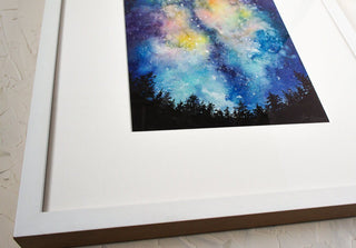 "Into the Night I" Watercolor Galaxy Print from Jean Choe Art & Design - Giclée