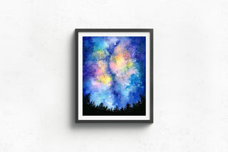 "Into the Night I" Watercolor Galaxy Print from Jean Choe Art & Design - Giclée