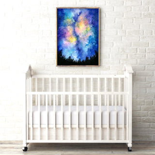 "Into the Night I" Watercolor Galaxy Print from Jean Choe Art & Design - Giclée