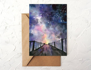 Into the Night II Greeting Card from Jean Choe Art & Design - Blank Cards