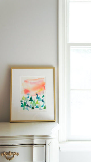 It's a New Day: Abstract Landscape Art Print from Jean Choe Art & Design - Watercolor