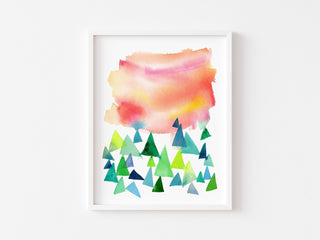 It's a New Day: Abstract Landscape Art Print from Jean Choe Art & Design - Watercolor