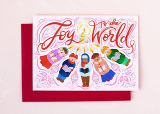 Joy to the World Caroler Christmas Card from Jean Choe Art & Design - Other Retail & Shop Fitting