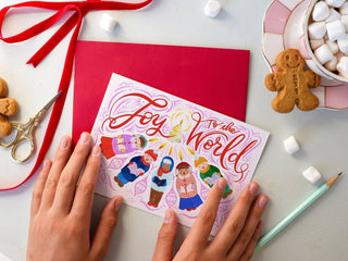 Joy to the World Caroler Christmas Card from Jean Choe Art & Design - Other Retail & Shop Fitting