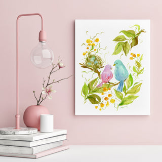 Lovebirds Watercolor Art Print – Romantic Bird Wall Decor from Jean Choe Art & Design - Giclée
