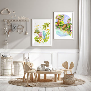 Lovebirds Watercolor Art Print – Romantic Bird Wall Decor from Jean Choe Art & Design - Giclée