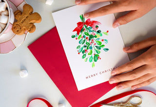 Merry Christmas Mistletoe Holiday Watercolor Card from Jean Choe Art & Design - Other Retail & Shop Fitting
