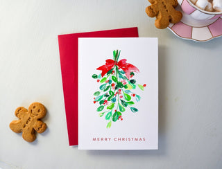 Merry Christmas Mistletoe Holiday Watercolor Card from Jean Choe Art & Design - Other Retail & Shop Fitting