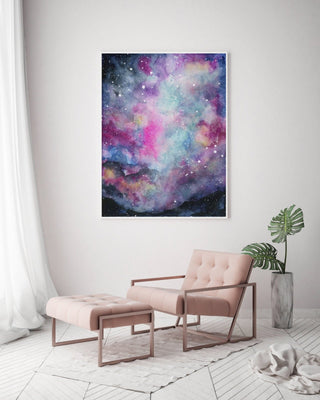 "Microcosmos" Galaxy Night Sky Watercolor Print from Jean Choe Art & Design - Giclée