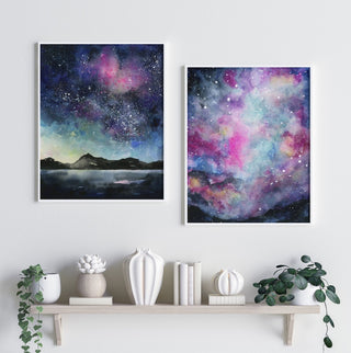 "Microcosmos" Galaxy Night Sky Watercolor Print from Jean Choe Art & Design - Giclée