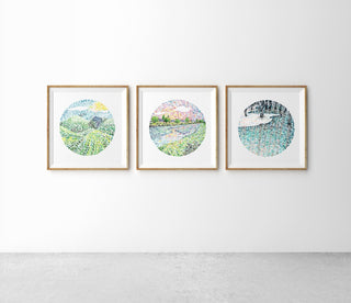 "Midday Hills"Art Print: Moving Strokes Landscape from Jean Choe Art & Design - Giclée