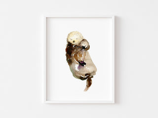 Mommy Is My World – Sea Otter Art Print for Nursery Decor from Jean Choe Art & Design - Giclée