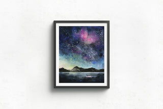 "My Heart to You" Night Sky Watercolor Giclée Print from Jean Choe Art & Design - Giclée