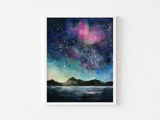 "My Heart to You" Night Sky Watercolor Giclée Print from Jean Choe Art & Design - Giclée