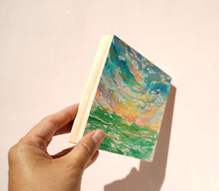 Ocean Sunrise Original Watercolor Painting on Wood Panel from Jean Choe Art & Design - Watercolor
