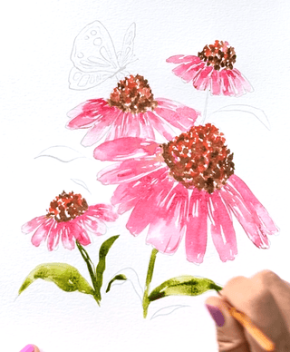 Pre-Outlined Wildflower Watercolor Practice Pages, including 7 Wildflower Designs on 300gsm Paper from Jean Choe Art & Design