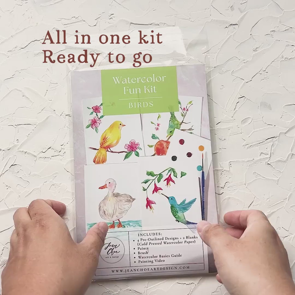 Birds Watercolor Fun Kit by Jean Choe Art & Design