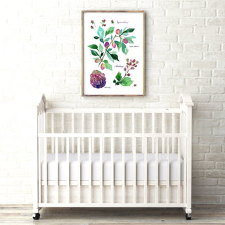 Purple Botanical Rainbow Art Print: Floral Wall Art from Jean Choe Art & Design - Giclée