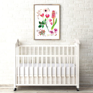 Red & Pink Botanical Rainbow Art Print: Floral Watercolor Decor from Jean Choe Art & Design - Giclée