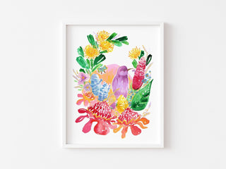 "Red Torch Ginger" Art Print: Tropical Wall Art from Jean Choe Art & Design - Giclée