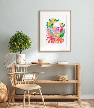 "Red Torch Ginger" Art Print: Tropical Wall Art from Jean Choe Art & Design - Giclée
