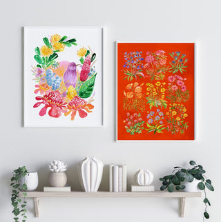 "Red Torch Ginger" Art Print: Tropical Wall Art from Jean Choe Art & Design - Giclée