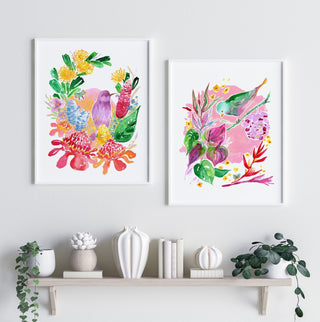 "Red Torch Ginger" Art Print: Tropical Wall Art from Jean Choe Art & Design - Giclée