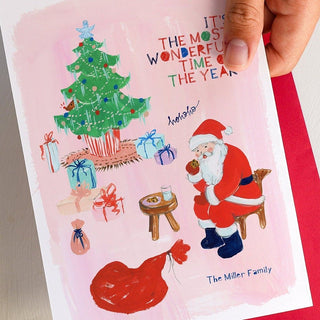 Santa's Cookie Time Christmas Greeting Card from Jean Choe Art & Design - Other Retail & Shop Fitting