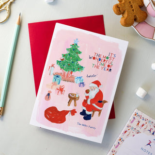 Santa's Cookie Time Christmas Greeting Card from Jean Choe Art & Design - Other Retail & Shop Fitting