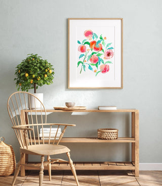 "Sun - Kissed Peaches" Art Print: Vibrant Summer Giclée Wall Art from Jean Choe Art & Design - Giclée