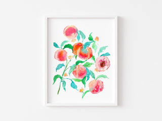 "Sun - Kissed Peaches" Art Print: Vibrant Summer Giclée Wall Art from Jean Choe Art & Design - Giclée