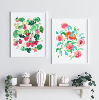 "Sun - Kissed Peaches" Art Print: Vibrant Summer Giclée Wall Art from Jean Choe Art & Design - Giclée