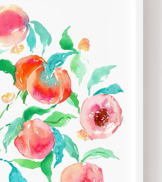 "Sun - Kissed Peaches" Art Print: Vibrant Summer Giclée Wall Art from Jean Choe Art & Design - Giclée