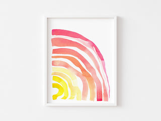 Sunwave Watercolor Print - Abstract Sunset - Inspired Wall Art from Jean Choe Art & Design - Giclée