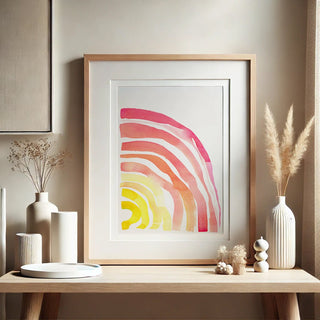 Sunwave Watercolor Print - Abstract Sunset - Inspired Wall Art from Jean Choe Art & Design - Giclée