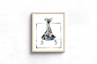 "Swift Walk" Art Print: Watercolor Fashion Illustration from Jean Choe Art & Design - Giclée