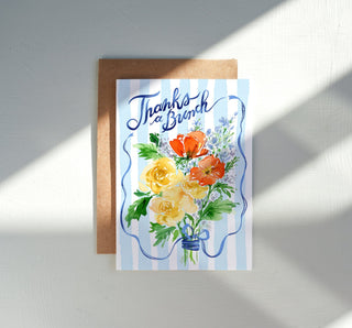 Thanks a Bunch Watercolor Flower Bouquet Card for Thank You from Jean Choe Art & Design - Other Baby