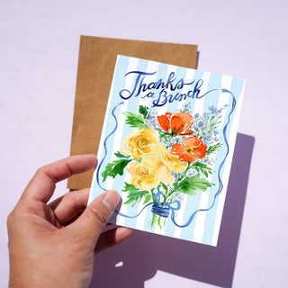 Thanks a Bunch Watercolor Flower Bouquet Card for Thank You from Jean Choe Art & Design - Other Baby