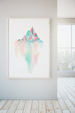 "Tip of an Iceberg" Art Print: Geometric Pastel Watercolor from Jean Choe Art & Design - Watercolor