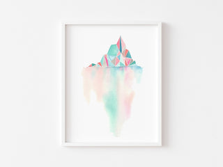 "Tip of an Iceberg" Art Print: Geometric Pastel Watercolor from Jean Choe Art & Design - Watercolor