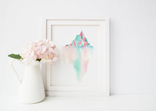 "Tip of an Iceberg" Art Print: Geometric Pastel Watercolor from Jean Choe Art & Design - Watercolor