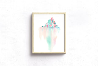 "Tip of an Iceberg" Art Print: Geometric Pastel Watercolor from Jean Choe Art & Design - Watercolor