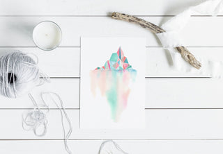 "Tip of an Iceberg" Art Print: Geometric Pastel Watercolor from Jean Choe Art & Design - Watercolor