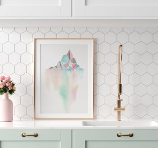 "Tip of an Iceberg" Art Print: Geometric Pastel Watercolor from Jean Choe Art & Design - Watercolor
