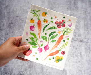 Vegetable Swedish Dishcloth: Reusable Kitchen Cloth from Jean Choe Art & Design - Reusable Paper Towels
